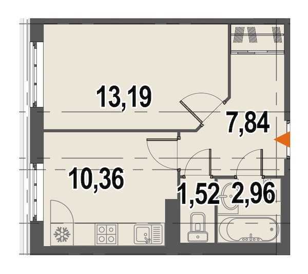 Однокомнатная квартира в Инвестторг: площадь 35.5 м2 , этаж: 2 – купить в Санкт-Петербурге